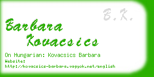 barbara kovacsics business card